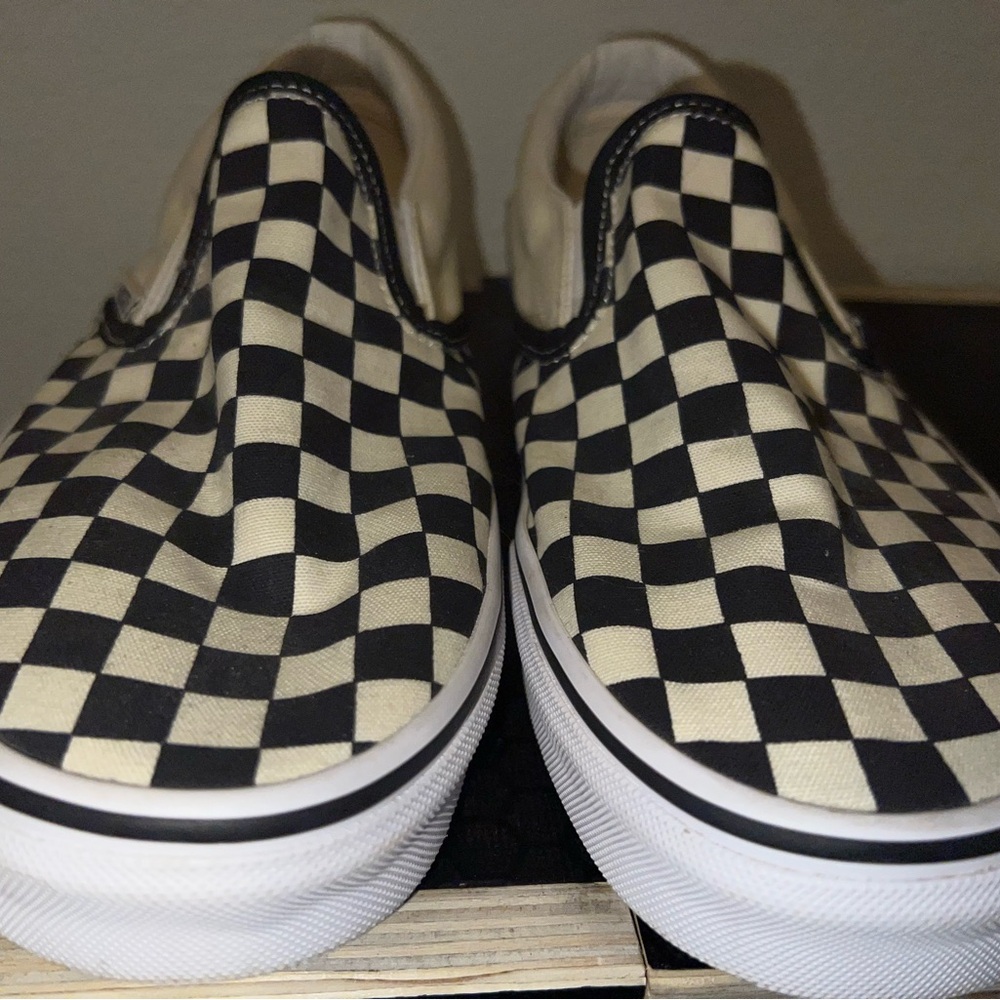 Vans Black and White Checkered Slip-Ons